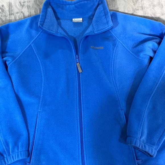 Columbia fleece jacket, blue, sz 1X - Picture 1 of 6